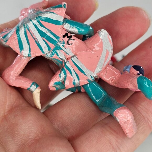 Vintage Handmade Harlequin Jester Figurine Set Signed FLAWS - Picture 6 of 10